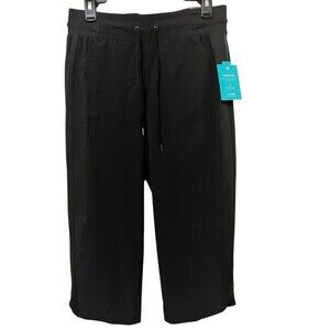 TEK GEAR Black Weekend Mid-Rise Capri Pants Stretch Pull On Athleisure Small NWT